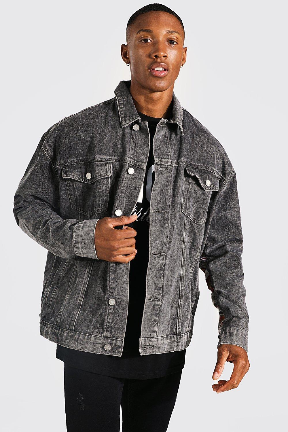 Dark grey denim jacket best sale